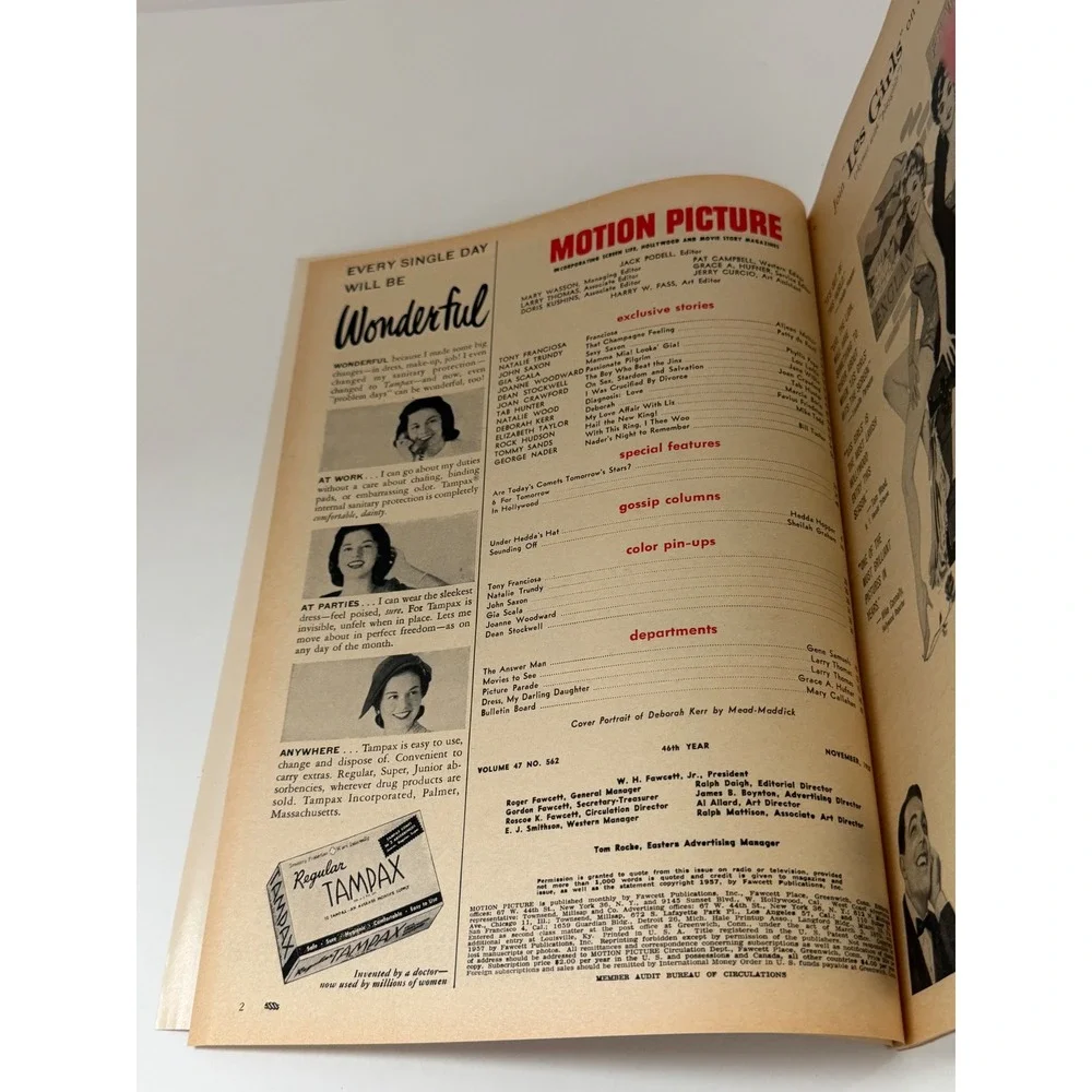 Vintage Motion Picture Magazine Nov 1957 Deborah Kerr Natalie Wood Robert Wagner
